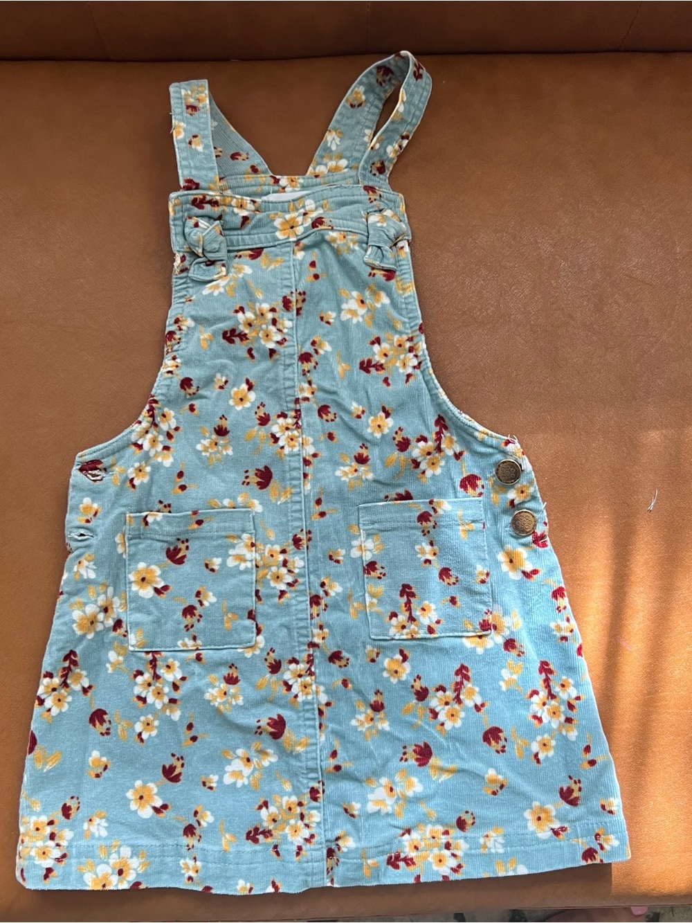 Tahari Girls Sz 3T Floral Corduroy
Overall Jumper Fall Dress in blue.